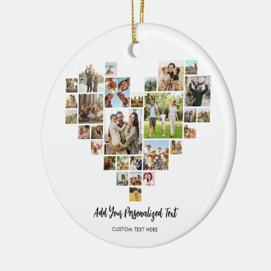 Creëer uw eigen hartvormige fotocollage keramisch ornament (Links)