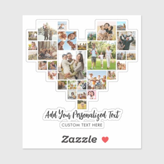 Creëer uw eigen hartvormige fotocollage sticker (Vel)