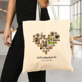Creëer uw eigen hartvormige fotocollage tote bag