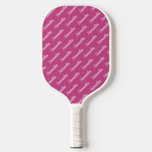 Creëer Uw Eigen Heet Roze Naam Tegelend Pickleball Paddle (Voorkant)