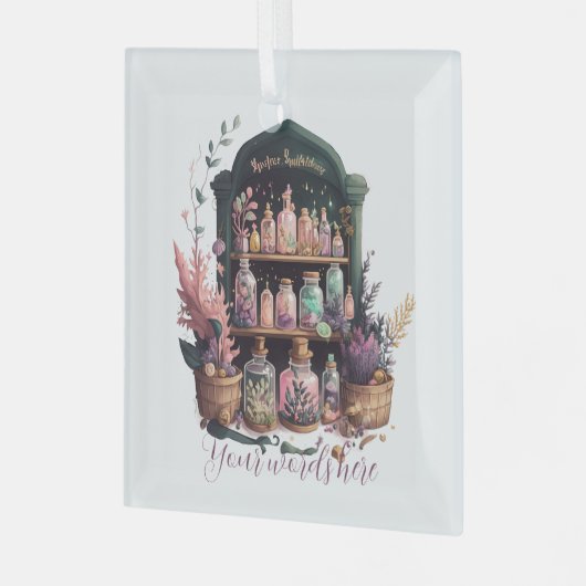 Creëer uw eigen heks kruiden apotheker glas ornament (Voorkant links)