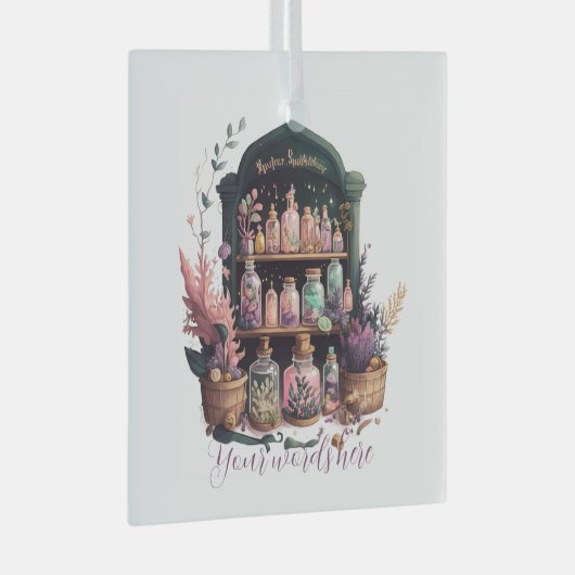 Creëer uw eigen heks kruiden apotheker glas ornament (Voorkant Rechts)