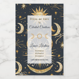 Creëer Uw Eigen Hemelblauw & Goud Wijn Etiket