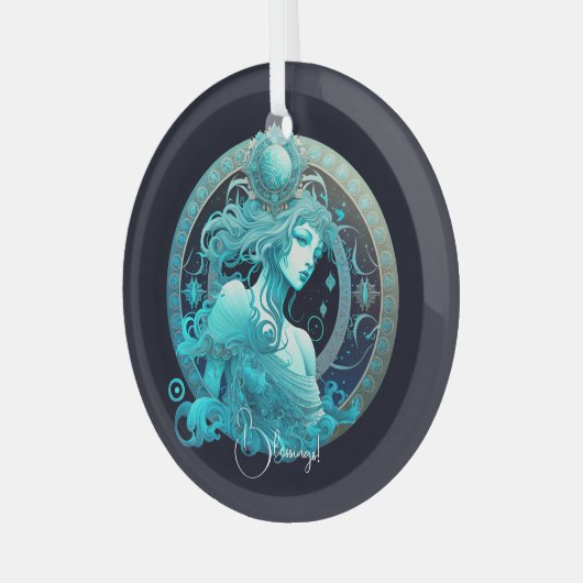 Creëer Uw eigen hemelse aquarius zodiac Glas Ornament (Voorkant links)