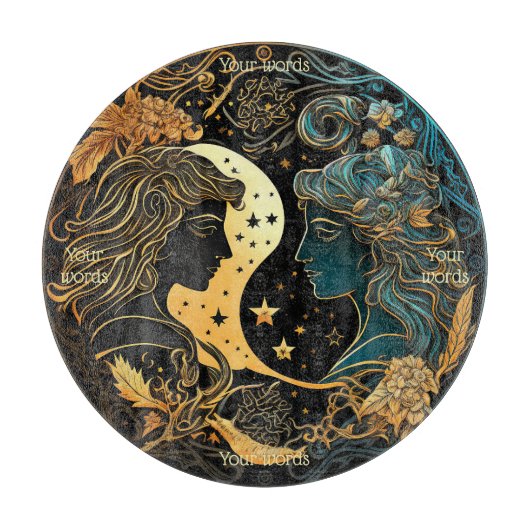 Creëer Uw eigen hemelse Gemini glazen altaarplank Snijplank (Voorkant)