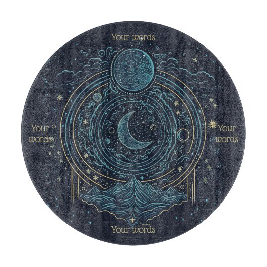 Creëer Uw eigen hemelse manen & bergaltaar Snijplank (Voorkant)