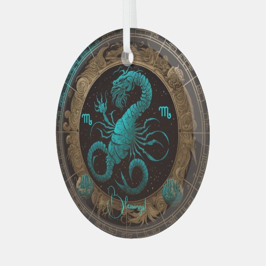 Creëer Uw eigen hemelse Schorpioen Zodiac Glas Ornament (Voorkant links)