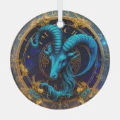 Creëer Uw eigen hemelse Steenbok Zodiac Glas Ornament (Voorkant)