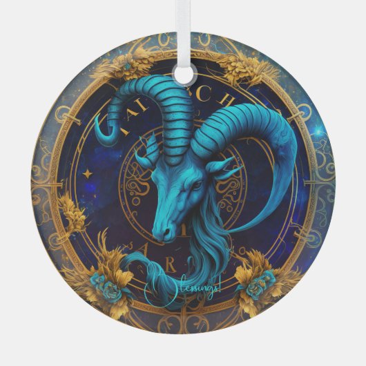 Creëer Uw eigen hemelse Steenbok Zodiac Glas Ornament (Voorkant)
