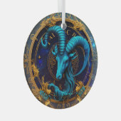 Creëer Uw eigen hemelse Steenbok Zodiac Glas Ornament (Voorkant Rechts)