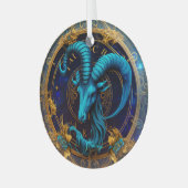Creëer Uw eigen hemelse Steenbok Zodiac Glas Ornament (Voorkant links)