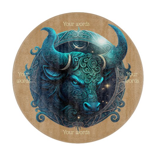 Creëer Uw eigen hemelse taurus glazen altaarbord Snijplank (Voorkant)