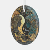 Creëer Uw eigen hemelse Tweelingen Zodiac Glas Ornament (Voorkant links)