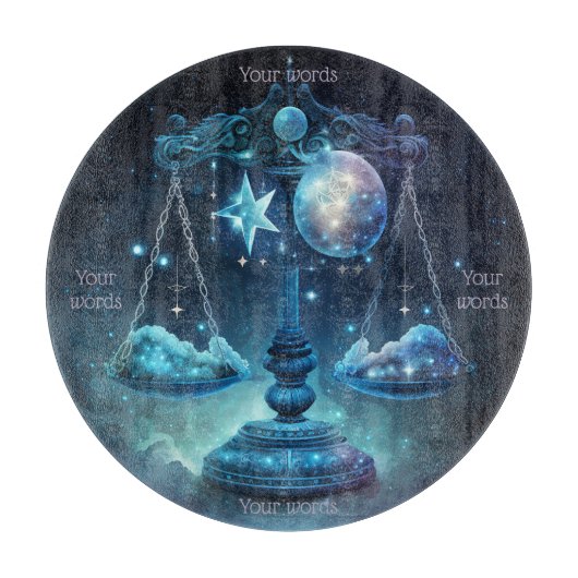 Creëer Uw Eigen Hemelse Weegschaal Glas Altaar Boa Snijplank (Voorkant)