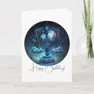 Creëer Uw eigen Hemelse Weegschaal Zodiac Feestdagen Kaart