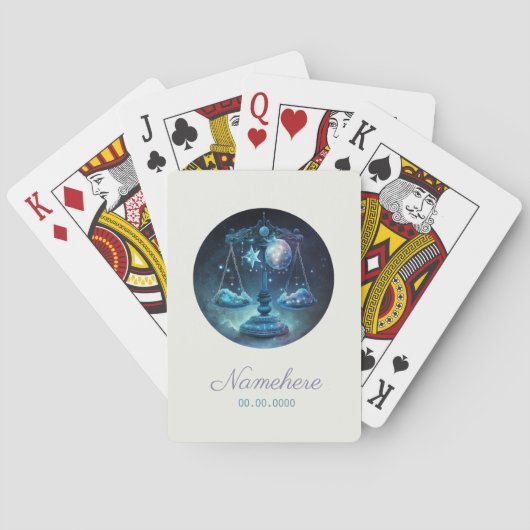 Creëer Uw eigen Hemelse Weegschaal Zodiac Pokerkaarten (Achterkant)