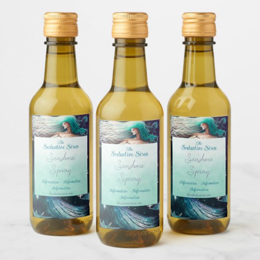 Creëer Uw eigen hemelse zeemeermin paradijs Wijn Etiket (Flessen)