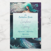 Creëer Uw eigen hemelse zeemeermin paradijs Wijn Etiket (Enkel label)