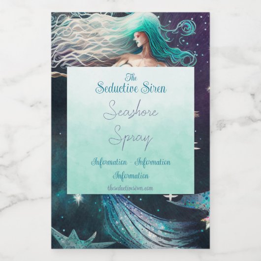 Creëer Uw eigen hemelse zeemeermin paradijs Wijn Etiket (Enkel label)