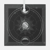 Creëer Uw eigen hemelse zilveren manen tarot Glas Ornament (Voorkant)