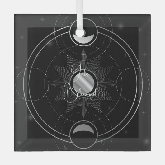 Creëer Uw eigen hemelse zilveren manen tarot Glas Ornament (Voorkant)