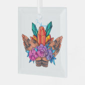 Creëer Uw Eigen Henna Handen Kristallen & Rozen Glas Ornament (Voorkant links)