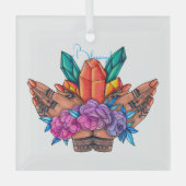 Creëer Uw Eigen Henna Handen Kristallen & Rozen Glas Ornament (Voorkant)