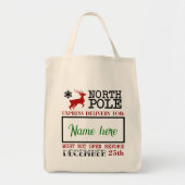 Creëer Uw eigen herbruikbare Kerstmis Santa Sack Tote Bag (Voorkant)