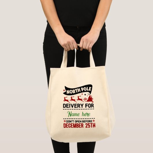 Creëer Uw eigen herbruikbare Kerstmis Santa Sack Tote Bag (Voorkant (product))