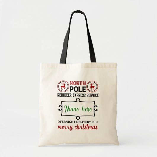 Creëer Uw eigen herbruikbare Kerstmis Santa Sack Tote Bag (Voorkant)