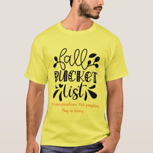Creëer Uw eigen Herfst Bucket List T-shirt (Voorkant)