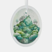 Creëer Uw eigen heuvelgroen landschap Glas Ornament (Voorkant Rechts)