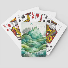Creëer Uw eigen heuvelgroen landschap Pokerkaarten