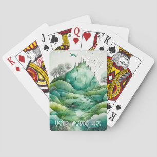 Creëer Uw eigen heuvelgroen landschap Pokerkaarten