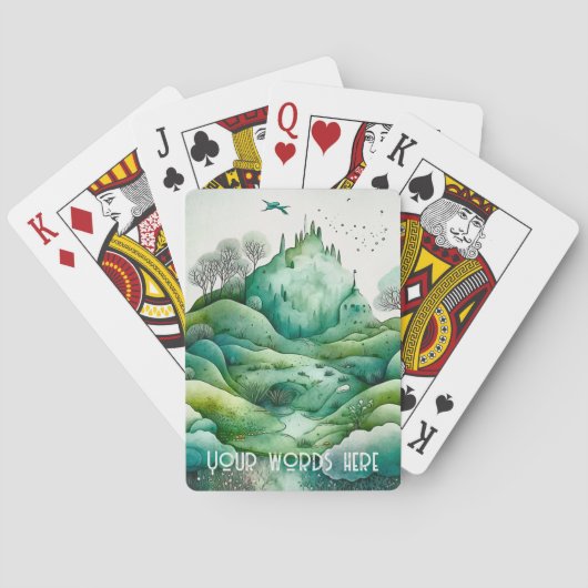 Creëer Uw eigen heuvelgroen landschap Pokerkaarten (Achterkant)