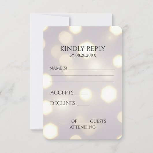 Creëer uw eigen Hexagon Bokeh achtergrond RSVP Kaartje (Voorkant)