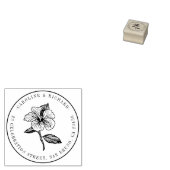 Creëer Uw Eigen Hibiscus Bruiloft Retouradres Rubberstempel (Gestempeld)