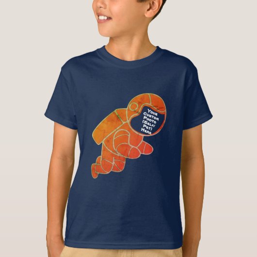 Creëer Uw eigen Hipster Aangepaste Fotoastronaut K T-shirt (Voorkant)