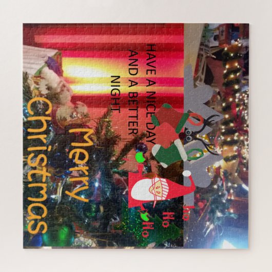 Creëer Uw eigen HoHoHo-feestdag Legpuzzel (Horizontaal)