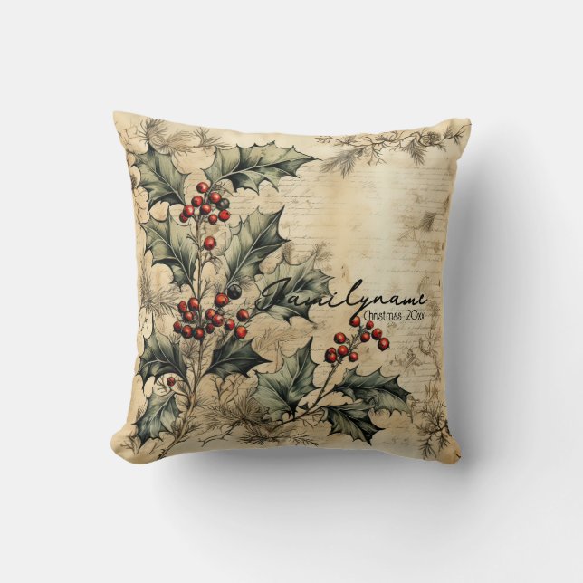 Creëer Uw eigen  Holly Stationery Kussen (Voorkant)