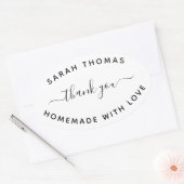 Creëer Uw eigen homemade met liefde Bedankt, les Ovale Sticker (Envelop)