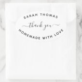 Creëer Uw eigen homemade met liefde Bedankt, les Ovale Sticker (Tas)