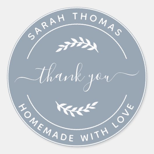 Creëer Uw eigen homemade met liefde Bedankt, les Ronde Sticker (Voorkant)
