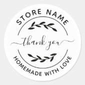 Creëer Uw eigen homemade met liefde Hartelijk dank Ronde Sticker (Voorkant)