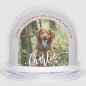 Creëer uw eigen hond 2 foto's Vrolijk kerstfeest Sneeuwbol (Voorkant)