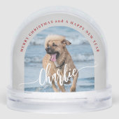 Creëer uw eigen hond 2 foto's Vrolijk kerstfeest Sneeuwbol (Achterkant)