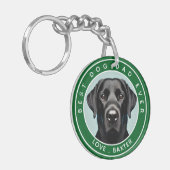 Creëer uw eigen hond foto gepersonaliseerd sleutelhanger (Voorkant Links)