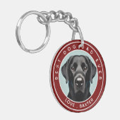 Creëer uw eigen hond foto gepersonaliseerd sleutelhanger (Voorkant Links)