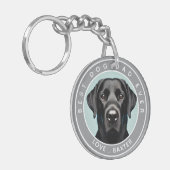 Creëer uw eigen hond foto gepersonaliseerd sleutelhanger (Voorkant Links)