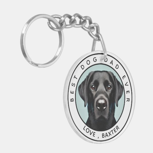 Creëer uw eigen hond foto gepersonaliseerd sleutelhanger (Voorkant Links)